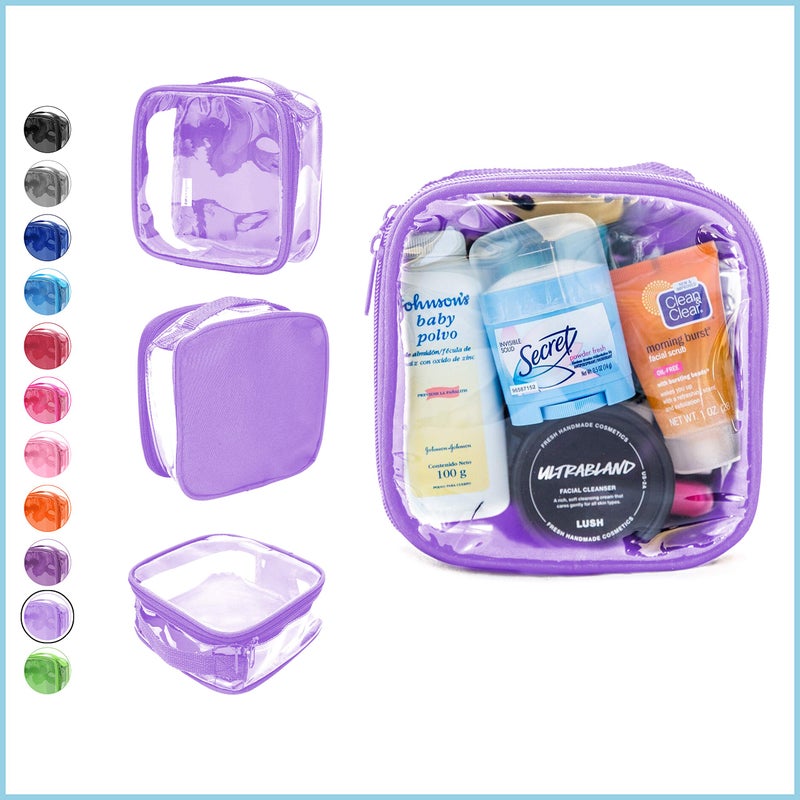 EzPacking Clear TSA Approved 3-1-1 Travel Toiletry Bag for Carry On/Quart Size Transparent Liquids Pouch for Airport Security/Reusable See Through Vinyl & PVC Plastic Organizer Men Women (Lilac) - Image 2